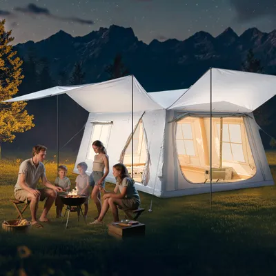 Produktbild von Meulbaty Aufblasbares Zelt für Camping Outdoor Zelt Aufblasbares Gampingzelt aus Wasserdichtem Oxford-Stoff Air Glamping Zelte, Verschiedene Optionen
