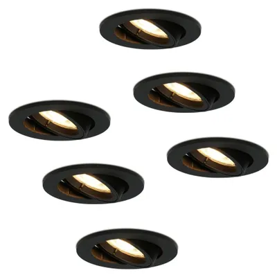 Produktbild von hoftronic LED Einbaustrahler 6x 4W 345lm 2700K GU10 Schwarz Schwenkbar