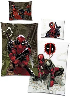 Obrázok produktu pre Sada posteľnej bielizny Deadpool, 135 x 200 cm + 80 x 80 cm, 100% bavlna