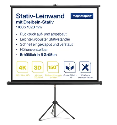 Obrázek produktu pro Mobilní stativ pro projektor s trojnožkou, 86" | 176 x 132 cm, formát 4:3