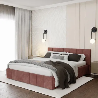 Produktbild von Muralo PREMIUM POLSTERBETT für Schlafzimmer Polsterbett mit Bettkasten und Gasdruckfeder Bett mit Polsterkopfteil Doppelbett 140x200 Bett mit Stauraum Altrosa