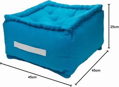 Immagine prodotto di Cuscini da pavimento spessi e monocolore, alti 25 cm, disponibili in diversi colori, utilizzabili come pouf o sgabelli, dimensioni 40x40x25 cm, realizzati in 100% cotone (170 g/m2), colore petrolio/turchese