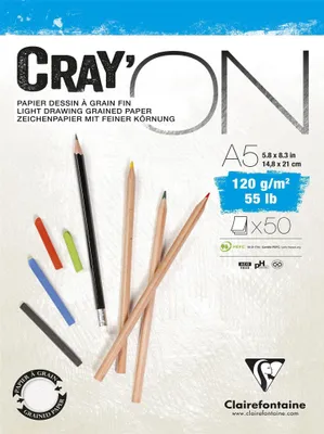 Produktbild von Clairefontaine Cray’On A5 weiß 120g 50Bl