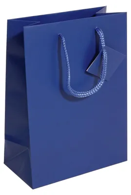 Produktbild von SIGEL GT504 Geschenktasche mittel - ultramarinblau - matt - mit Bodeneinlage und Geschenkanhänger - Papier - 17 x 23 cm