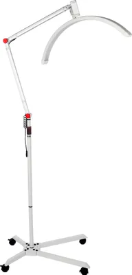 Produktbild von LED Halbmondlampe Beauty Light Duale Farbtemperatur 4 Räder Arm Aluminium weiß