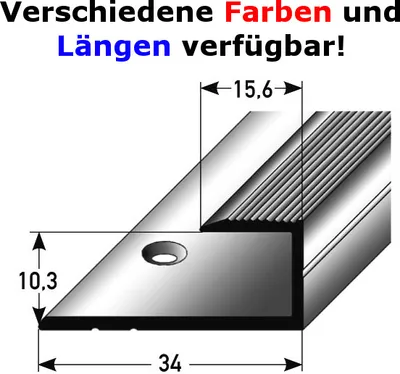 Produktbild von Einschubprofil "Cobourg" für Laminat / Parkett, 10,3 mm Einfasshöhe, Aluminium eloxiert, gebohrt-silber-2700