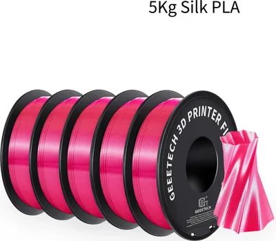 Produktbild von 3D-Druck Filament - PLA Silk 1,75 mm - Hochglanz Oberfläche - Maßtoleranz ±0,02 mm - Sauber Gewickelt - Vakuumverpackt - Länge 343 m - Magenta