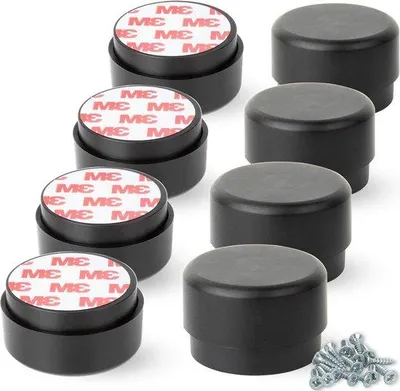 Image de Patins adhésifs réglables pour meubles, Ø 55 mm, hauteur 23-35 mm, noirs, lot de 8