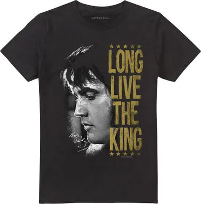 Immagine prodotto di Elvis Presley - Maglietta "Long Live The King" per uomo/donna Unisex TV32973 (XL) (Nero)
