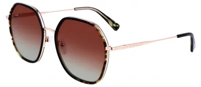 Image de Lunettes de soleil pour femme Longchamp LO163S Or rose/camouflage vert 58/18/140