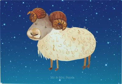 Produktbild von Mr. & Mrs. Panda Vesperplatte Sternzeichen Widder - Sternenhimmel Blau - Geschenk, Schneidebrett, Schafbock, Glas-Schneidebrett, Servierplatte, Glas Schneideplatte, Bock