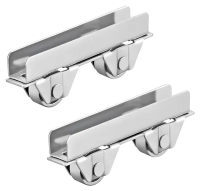 4 Stück Metall-Glastür-Laufrollen für Schiebetüren, 6 mm Glasstärke
