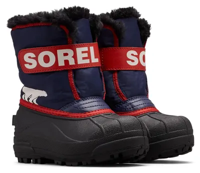 Imagen del producto de Sorel Snow Commander, modelo para niños, color rojo "Nocturnal/Sail", talla EU 25