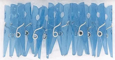 Produktbild von 12 kleine Deko Wäscheklammern Blau