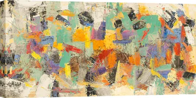 Zdjęcie produktu dla Abstrakcyjny obraz na płótnie - Lucas, Kolorowa rewolucja - 120x60 cm