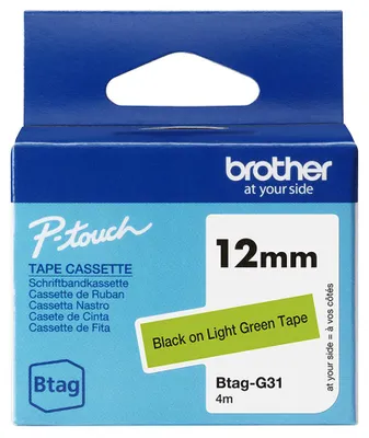 Obrázek produktu pro Brother BTAG-G31, Černá na zelené, Filipíny, 5 rok/roky, Brother, P-touch PT-N10, PT-N20, PT-N25BT, 1,2 cm