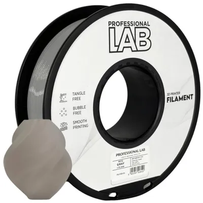 Produktbild von PETG-Filament „Gray“ (Grau) von Prof. Lab, 1,75 mm, 1 kg, für 3D-Drucker