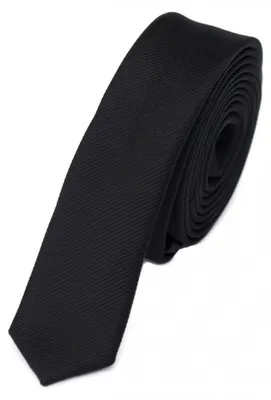 Produktbild von Fabio Farini - 1 Stück Schmale Herren Schlips - Moderne Slim Krawatten in 3cm Breite Schmal (3cm), Schwarz
