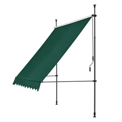 Produktbild von Famanu Klemmmarkise Sonnenschutz ohne Bohren - Dunkelgrün