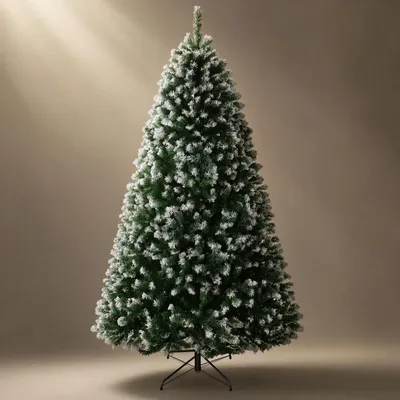 Image de Arbre de Noël artificiel de 183 cm, avec effet neige, composé de 800 branches en PVC/PE, ignifuge, avec un pied en métal stable. Système pliable, idéal pour la maison, le bureau et les commerces