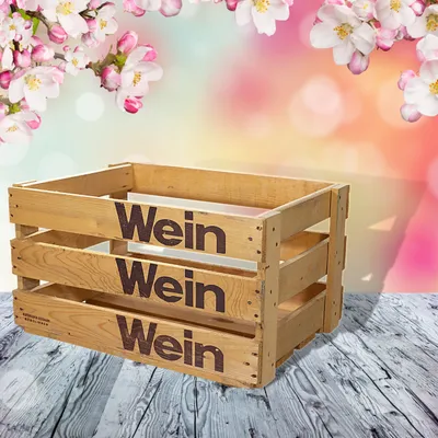 Produktbild von Helle Badische Weinkiste Wein Wein Wein 50x35x28 cm Obstkiste alt rustikal