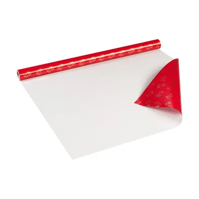 Immagine prodotto di Carta da regalo, angeli dorati, rosso, 0,7 x 10 m - Compleanno e Natale