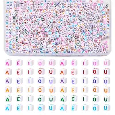 Produktbild von 600 Stück Acryl Buchstabenperlen für Schmuck
