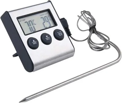 Immagine prodotto di Termometro per carne - Termometro da cucina - Termometro per barbecue - Con timer - Magnetico - Termometro - Adatto anche per carne, barbecue e forno