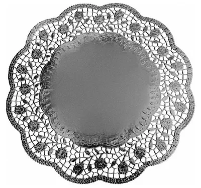 Produktbild von 40x Deko-Tortenspitzen rund silber Ø 32 cm