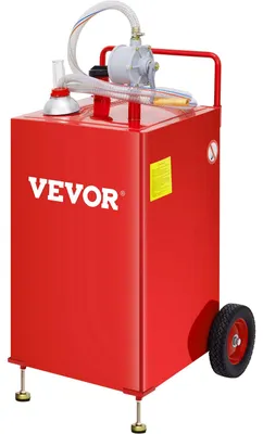 Image de Réservoir de carburant mobile - Réservoir de stockage de 30 gallons - avec pompe manuelle et roues - rouge