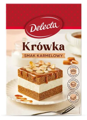 Immagine prodotto di Delecta Krówka, miscela per torta al caramello con crema e glassa, 530 g