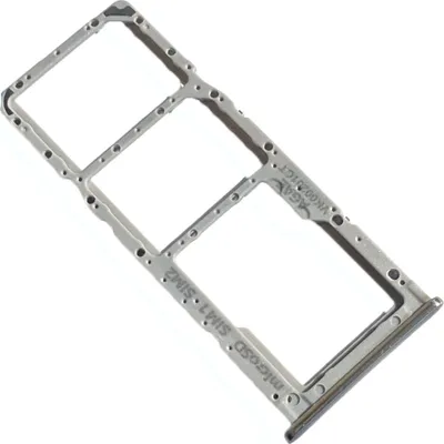Produktbild von Dual SIM Kartenhalter und Micro-SD Card Fach für Samsung Galaxy A71, Original Ersatzteil, Silberfarben