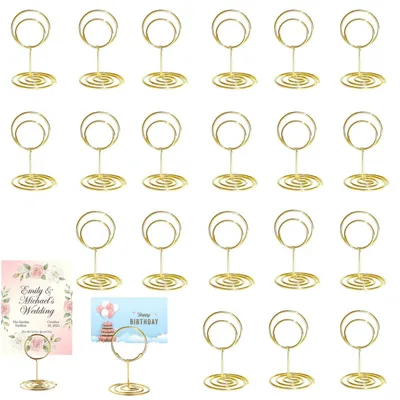20 Tischkartenhalter, gold, 5,2 x 3,5 cm, aus Metall