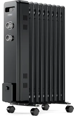 Obrázok produktu pre Olejový radiátor 2000 W elektrický 9 rebier termostat čierny