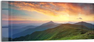 Produktbild von DEQORI Glasbild Echtglas 125x50 cm 'Abendlicher Horizont' Wandbild Bild modern Deko