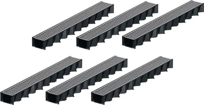 Produktbild von 6x1m ACO Hexaline 2.0 Entwässerungsrinne Stegrost Stahl verzinkt Bodenrinne Terrassenrinne