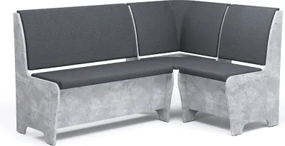 Produktbild von Rodnik Eckbank Tunis Grau 150x120 cm – Küchenbank mit Stauraum – Polsterbank Betonoptik gepolstert - Truhenbank klein - beidseitige Montage