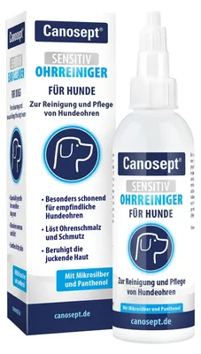 Produktbild von Canosept Sensitiv Ohrenreiniger Hund 75 ml, schonend mit Mikrosilber und Panthenol