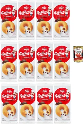 Produktbild von Lago 1968, Le Merende di Ciambelle al cioccolato 12x 240g, Donuts mit Schokolade, Einzeln verpackte, weiche Snacks, ohne Palmöl + Italian Gourmet polpa 400g