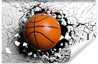 Obrázok produktu pre Muralo netkaná tapeta BASKETBALL prasknutá nástenná abstrakcia 3D 405 cm x 270 cm