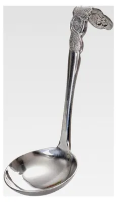 Produktbild von Sahnelöffel, gebogen, groß, Rosendekor