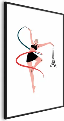 Produktbild von Posterpapier Poster - Illustration of a Woman with a Ribbon - Artistic Gymnastics 29.7x42 cm Abstrakt i-B-10051-ao-a