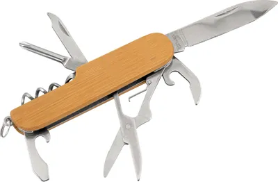 Produktbild von Multifunktions-Taschenmesser / mit Bambusholzgriff und 7 Funktionen