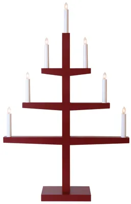 Productafbeelding van Best Season wandlamp "Tripp", 7 vlammen. Materiaal: eikenhout, kleur: rood, afmetingen: ongeveer 76 x 49 cm, artikelnummer: 212-15