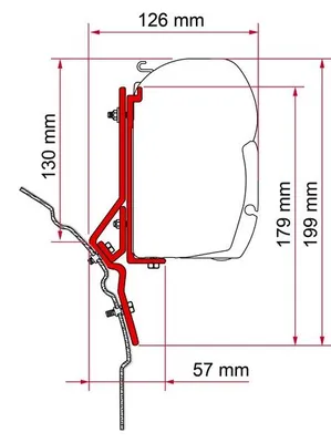 Produktbild von FIAMMA Halterung Markisenadapter 98655-292 VW T4