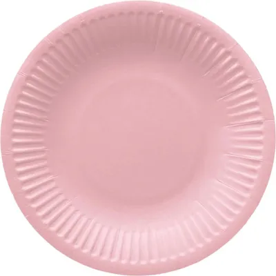 Produktbild von Runde Pappteller "Hellrosa" Durchmesser 18 cm 8 Stück.