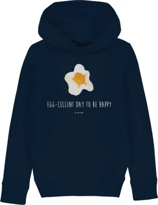 Produktbild von Mr. & Mrs. Panda Kinderpullover Spiegelei Ei 5-6 Jahre (110/116) - French Navy - Geschenk, Hoody, Kinderbekleidung, Schön, Liebe, Glücklich, Pullover, Hoodie, Sweater