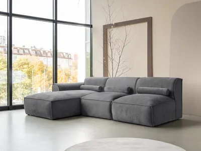 Produktbild von MIUFORM Flex Felix - Modulares 3-Sitzer Ecksofa LINKS - 248x96cm - Dunkelgrau - Modulsofa Couch
