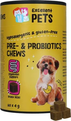 Productafbeelding van Excellent Pets: Ondersteunende kauwtabletten voor de spijsvertering, 60 stuks