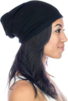 Produktbild von Weiche Damen-Schlafmütze schwarz Satin